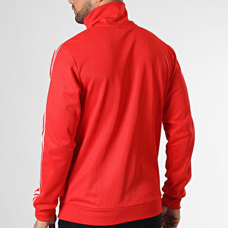 Adidas Originals - Giacca con zip a righe HK7363 Rosso