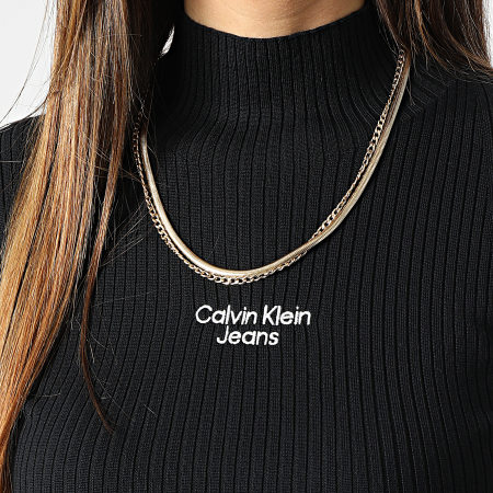 Calvin Klein - Vestido Logo Stacked Mujer 0354 Negro