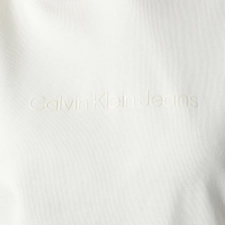 Calvin Klein - Felpa con cappuccio Shrunken Institutional Donna 0430 Bianco