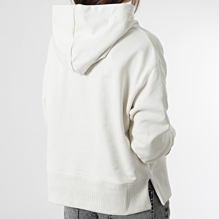 Calvin Klein - Felpa con cappuccio Shrunken Institutional Donna 0430 Bianco