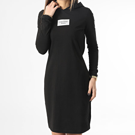 Calvin Klein - Vestido de mujer con capucha 0547 Negro