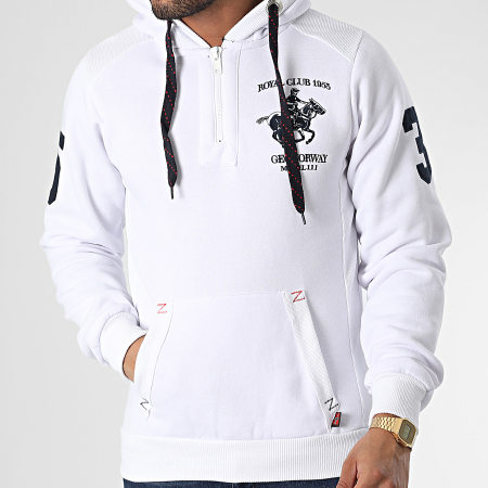 Geographical Norway - Sweat Capuche Folton Blanc