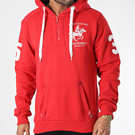 Geographical Norway - Sweat Capuche Folton Rouge