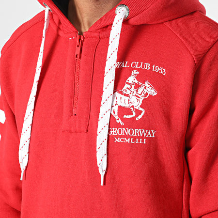 Geographical Norway - Sweat Capuche Folton Rouge