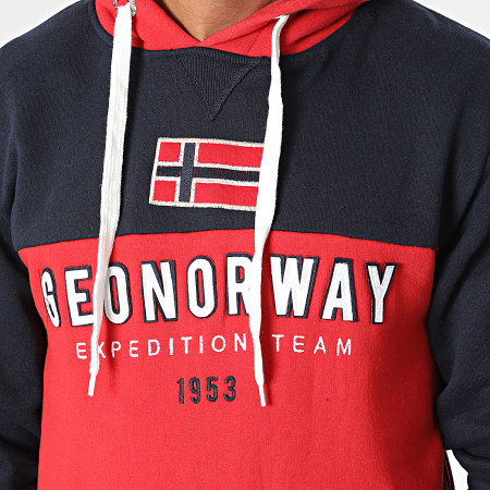 Geographical Norway - Felpa con cappuccio Ferato Red Navy