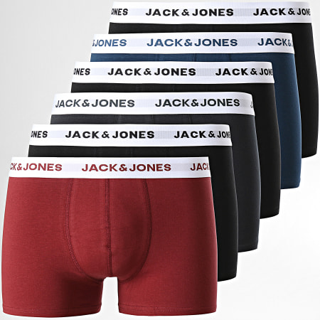 Jack And Jones - Set De 7 Boxers Rikki Negro Azul Marino Burdeos