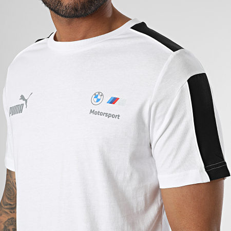 Puma - Tee Shirt A Bandes BMW Motorsport MT7 538119 Blanc