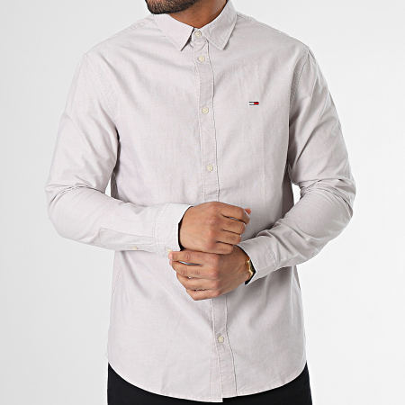 Tommy Jeans - Chemise Manches Longues Classic Oxford 5408 Beige Taupe