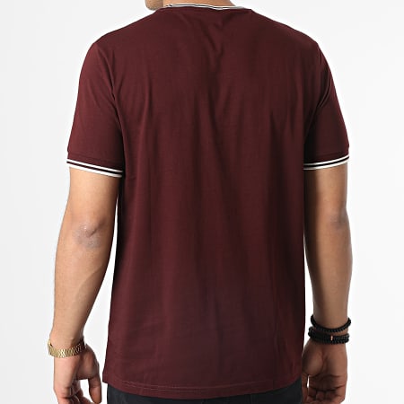 Fred Perry - Tee Shirt Twin Tipped M1588 Bordeaux Beige
