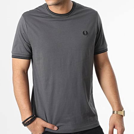 Fred Perry - Camiseta Twin Tipped M1588 Gris Carbón