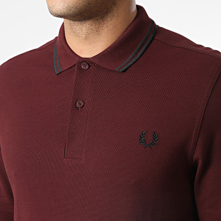 Fred Perry - Polo Manches Longues Twin Tipped M3636 Bordeaux