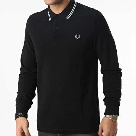 Fred Perry - Polo manica lunga Twin Tipped M3636 Nero
