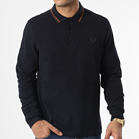 Fred Perry - Polo Manches Longues Twin Tipped M3636 Bleu Marine