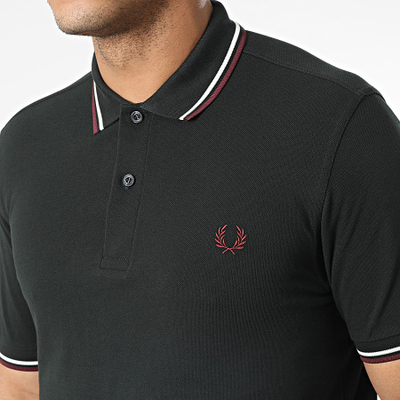 Fred Perry - Polo Manches Courtes Twin Tipped M3600 Vert Foncé