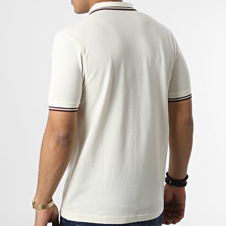 Fred Perry - Polo Manches Courtes Twin Tipped M3600 Beige Bordeaux