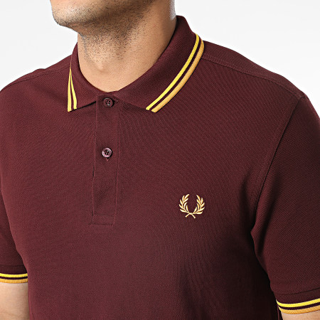 Fred Perry - Polo manica corta Twin Tipped M3600 Giallo Bordeaux