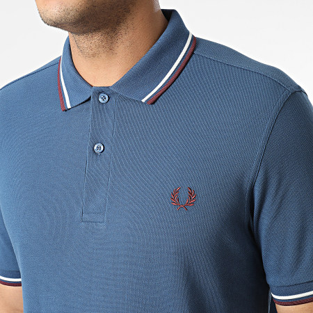 Fred Perry - Polo manica corta Twin Tipped M3600 blu notte