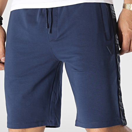 Guess - Pantalones cortos de jogging con rayas Z2YD02-K6ZS1 Azul marino