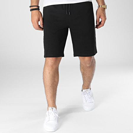 Guess - Pantalones cortos de jogging con rayas Z2YD02-K6ZS1 Negro