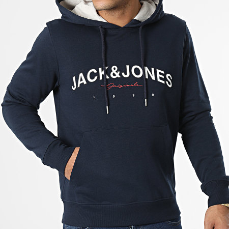 Jack And Jones - Sweat Capuche Friday Bleu Marine