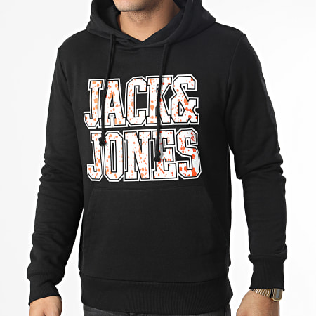 Jack And Jones - Sudadera con capucha Neon Dot Negra