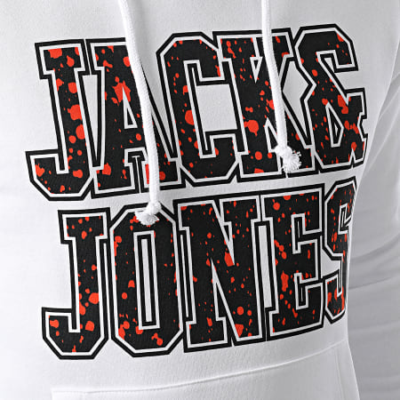 Jack And Jones - Sweat Capuche Neon Dot Blanc