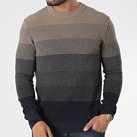Only And Sons - Maglione Eket Life Reg Brown Navy