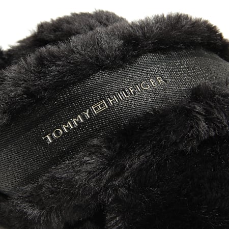 Tommy Hilfiger - Zapatillas de casa de piel para mujer 6889 Negro