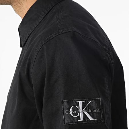 Calvin Klein - Monologo Badge Camicia a maniche lunghe rilassata 2057 Nero