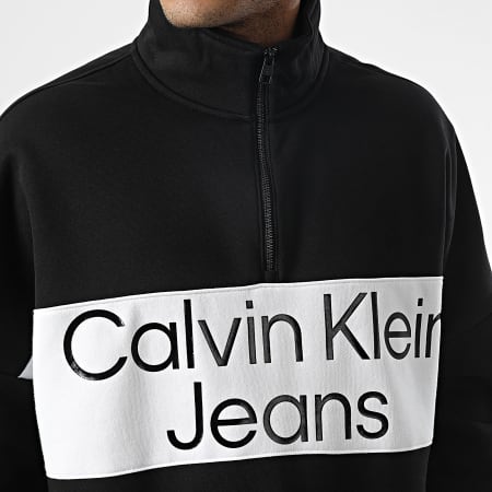 Calvin Klein - Sweat Col Zippé Oversize Large 2630 Noir