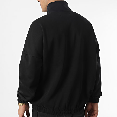 Calvin Klein - Top felpato oversize con collo a zip Large 2630 Nero