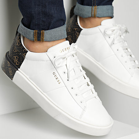 Guess - Sneakers FM5NVIELE12 Bianco Marrone Crema