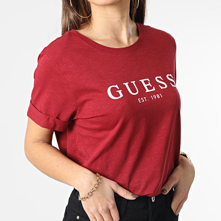Guess - Camiseta mujer W2BI68 Burdeos