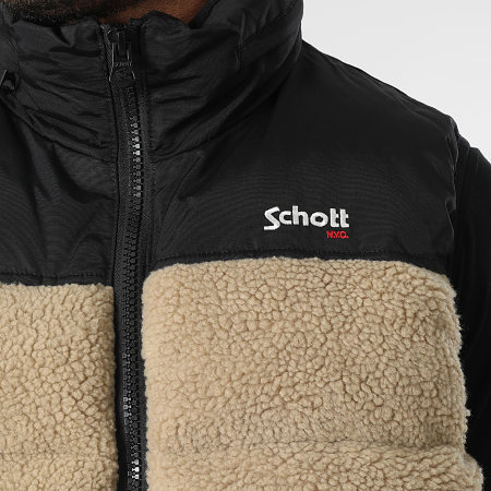 Schott NYC - Utahsherpav Chaqueta Sherpa sin mangas con capucha Beige