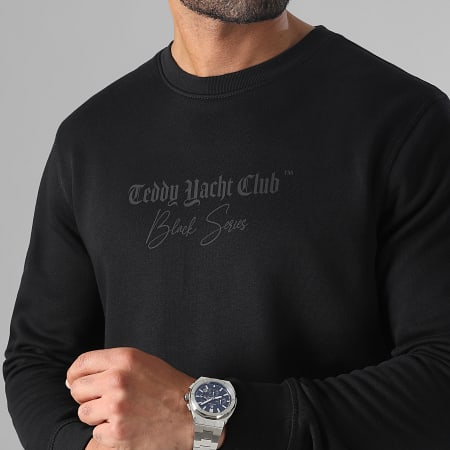 Teddy Yacht Club - Sudadera de cuello redondo Black Series Revert Back Collection Negro