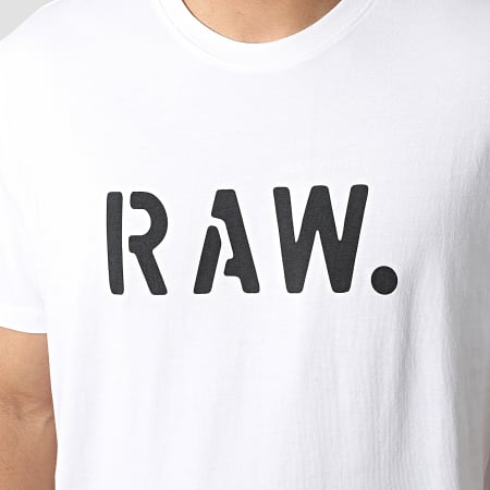 G-Star - Tee Shirt Stencil Raw D22205-336 Blanc