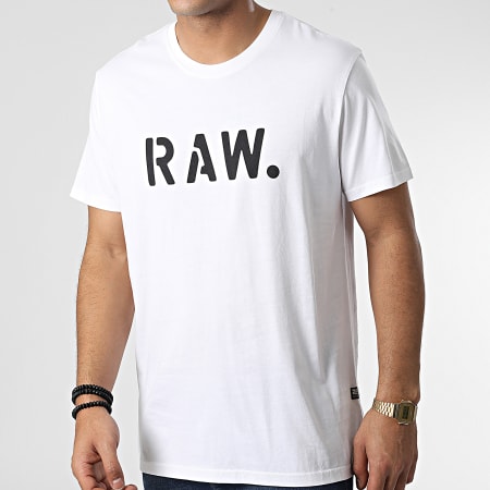 G-Star - Tee Shirt Stencil Raw D22205-336 Blanc