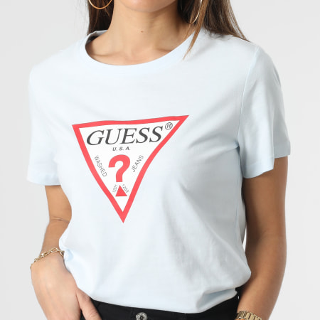 Guess - Tee Shirt Femme W1YI1B Bleu Ciel