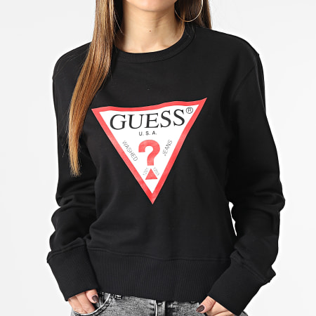 Guess Sweat Crewneck Femme W2YQ16 Noir LaBoutiqueOfficielle
