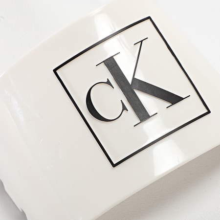 Calvin Klein - Claquettes Truck Slide Monogram 0591 Blanc