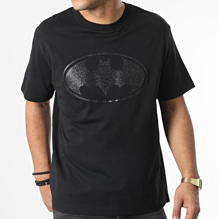 DC Comics - Tee Shirt Oversize Large Glitter Logo Noir