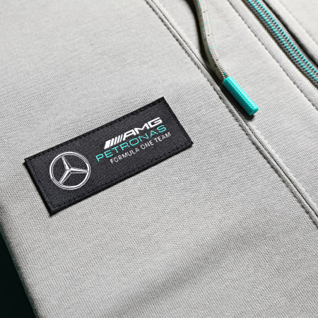 Puma - Mercedes AMG Petronas Felpa con cappuccio e zip 538460 Verde cachi chiaro