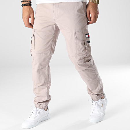 Tommy Jeans - Pantaloni Cargo Ethan in twill lavato 5793 Taupe