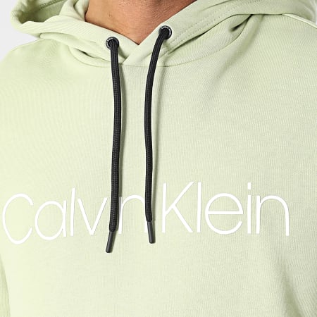 Calvin Klein - Felpa con cappuccio in cotone e logo 7033 verde chiaro