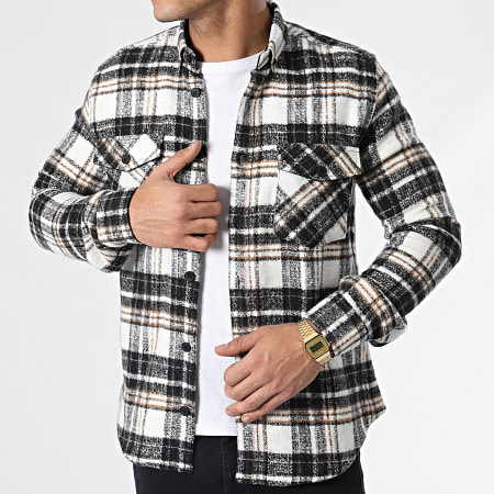 Sobre camisa Cuadros Y3688 Negro Blanco