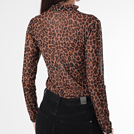 Only - Maglietta leopardata a maniche lunghe da donna Penelope Brown