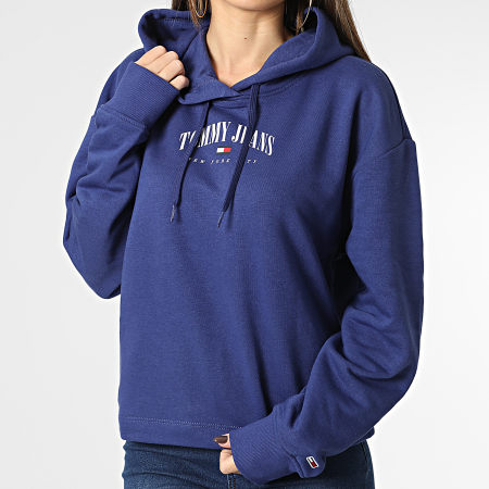 Tommy Jeans - Felpa con cappuccio da donna Relaxed Essential Logo 4852 Blu navy