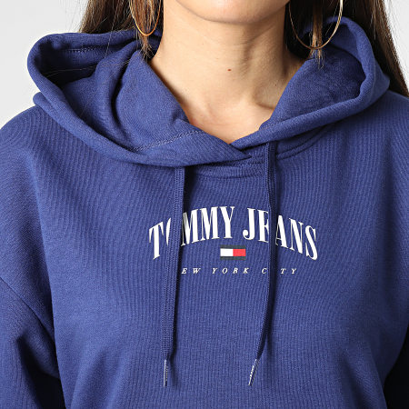 Tommy Jeans - Felpa con cappuccio da donna Relaxed Essential Logo 4852 Blu navy