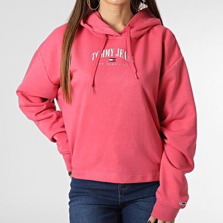 Tommy Jeans - Sudadera con capucha Relaxed Essential Logo 4852 Rosa de mujer