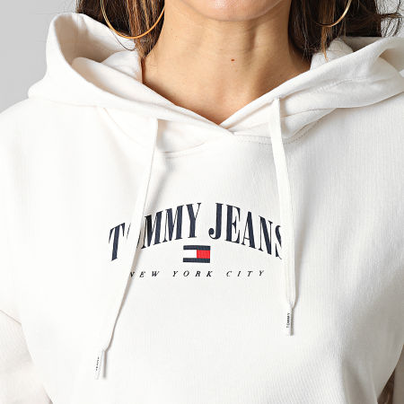 Tommy Jeans - Felpa con cappuccio Donna Relaxed Essential Logo 4852 Beige chiaro